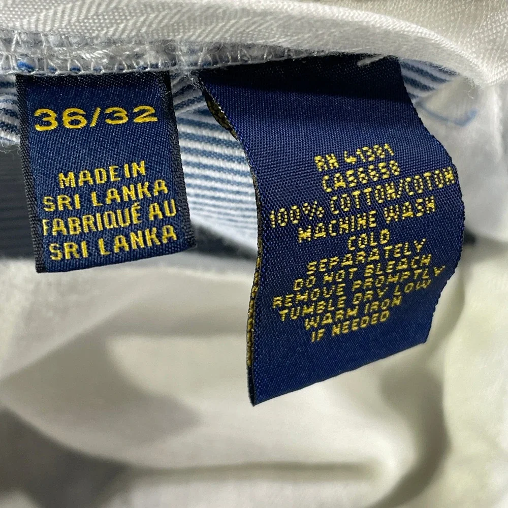 Polo Ralph Lauren Seersucker Chino Pants Men 38x30 Striped Beach Resort Vacation - Picture 3 of 10